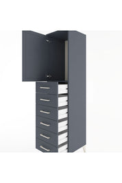 Hyperion Dolap Tek Raflı 6 Çekmeceli Tek Kapaklı 44x44x182 - S55M003V5B