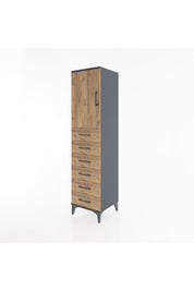 Hyperion Dolap Tek Raflı 6 Çekmeceli Tek Kapaklı 44x44x182 - S55M003V6B