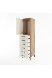 Hyperion Dolap Tek Raflı 6 Çekmeceli Tek Kapaklı 44x44x182 - S55M003V7B
