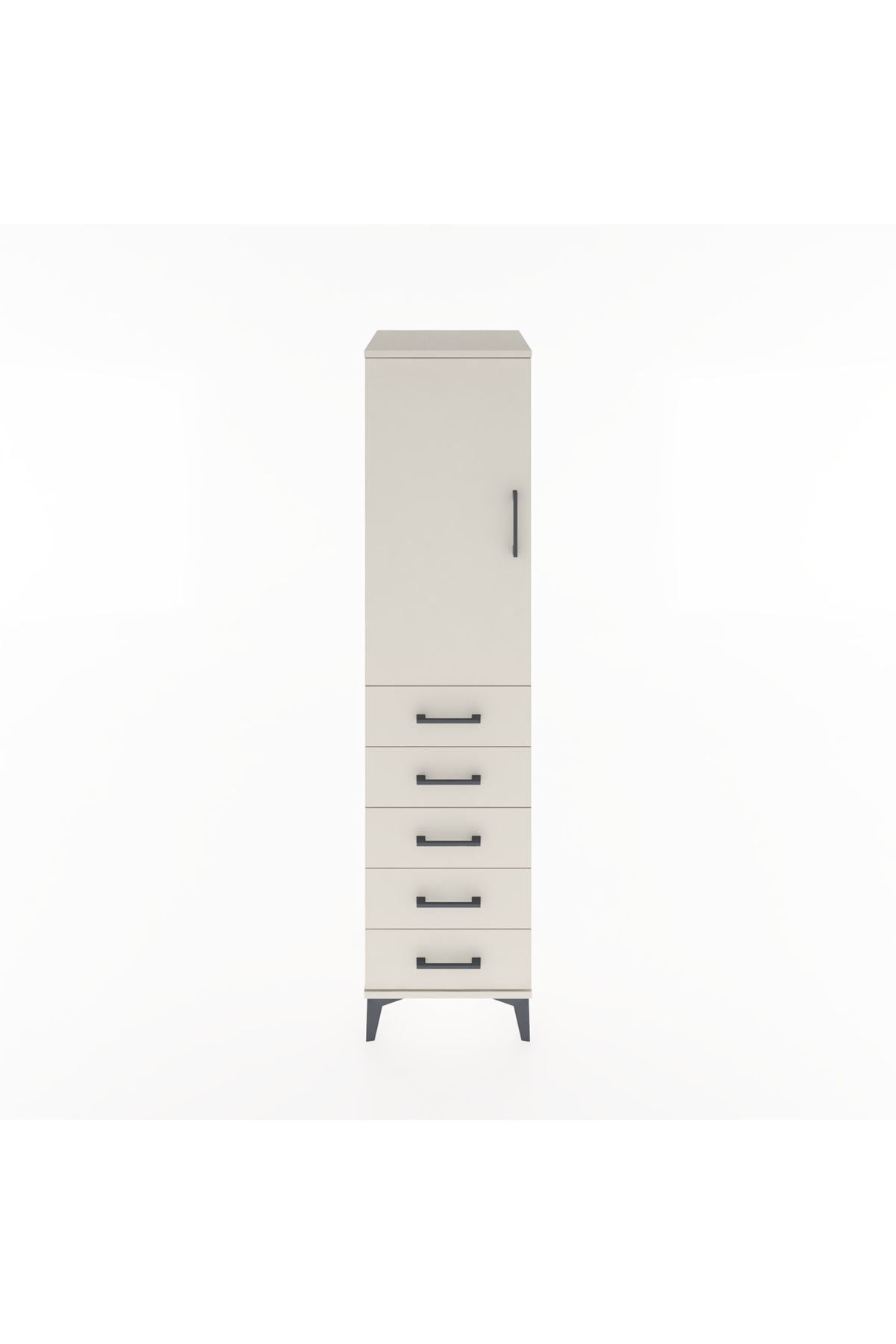 Hyperion Dolap 2 Raflı 5 Çekmeceli Tek Kapaklı 44x44x182 - S55M004V1B
