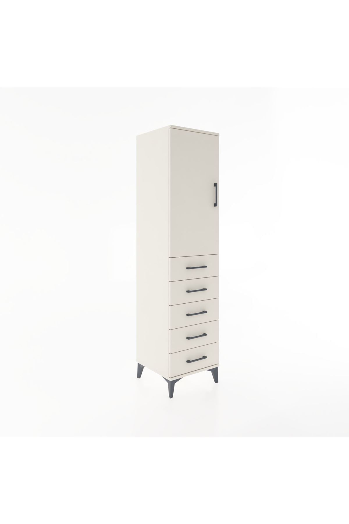 Hyperion Dolap 2 Raflı 5 Çekmeceli Tek Kapaklı 44x44x182 - S55M004V1B