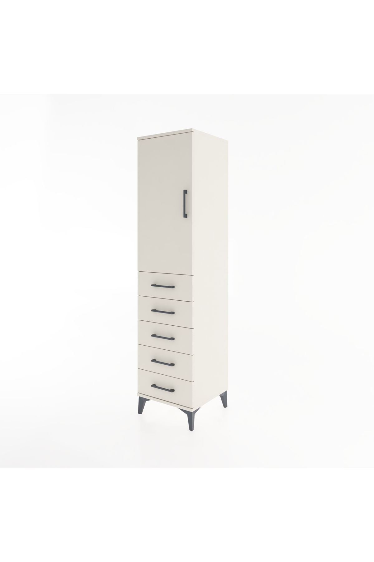 Hyperion Dolap 2 Raflı 5 Çekmeceli Tek Kapaklı 44x44x182 - S55M004V1B