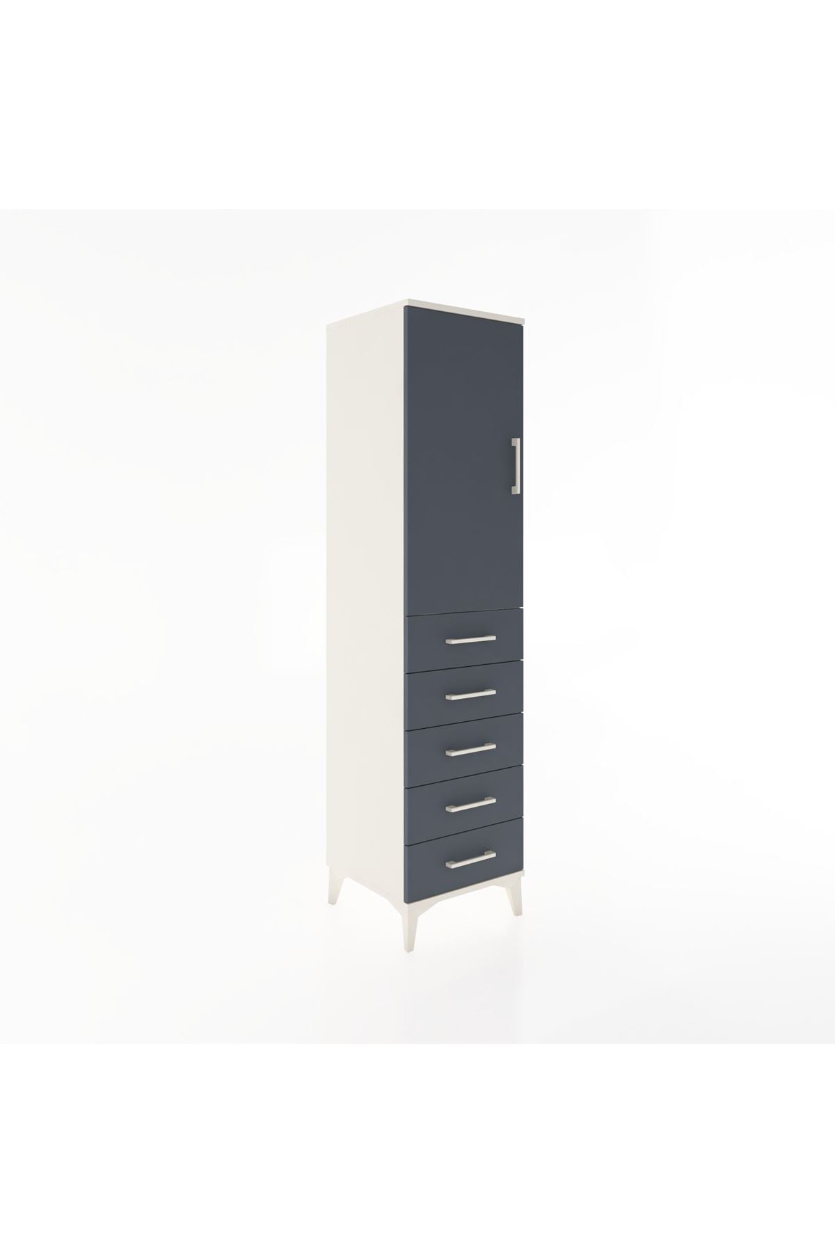 Hyperion Dolap 2 Raflı 5 Çekmeceli Tek Kapaklı 44x44x182 - S55M004V2B