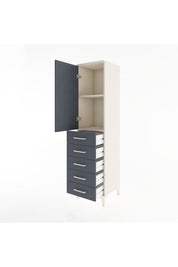 Hyperion Dolap 2 Raflı 5 Çekmeceli Tek Kapaklı 44x44x182 - S55M004V2B