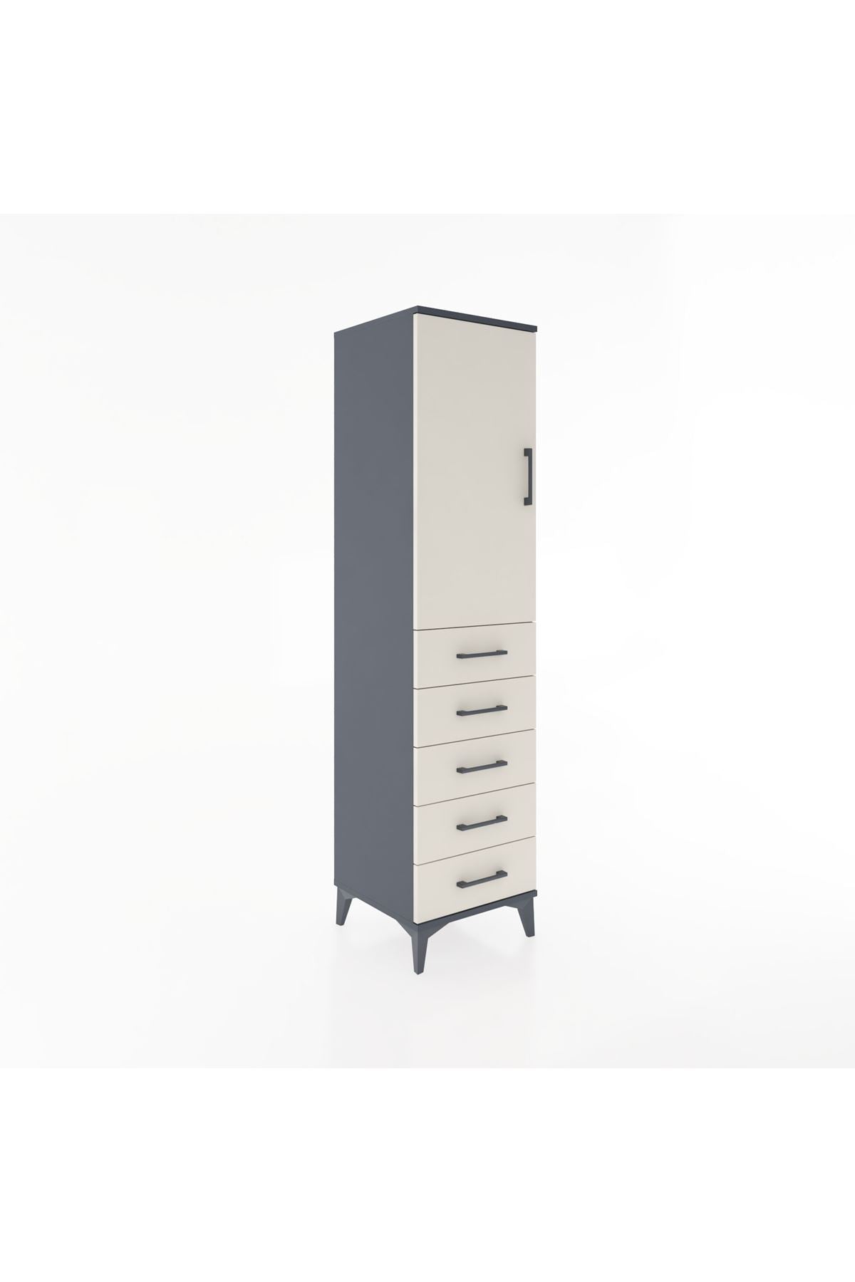 Hyperion Dolap 2 Raflı 5 Çekmeceli Tek Kapaklı 44x44x182 - S55M004V4B