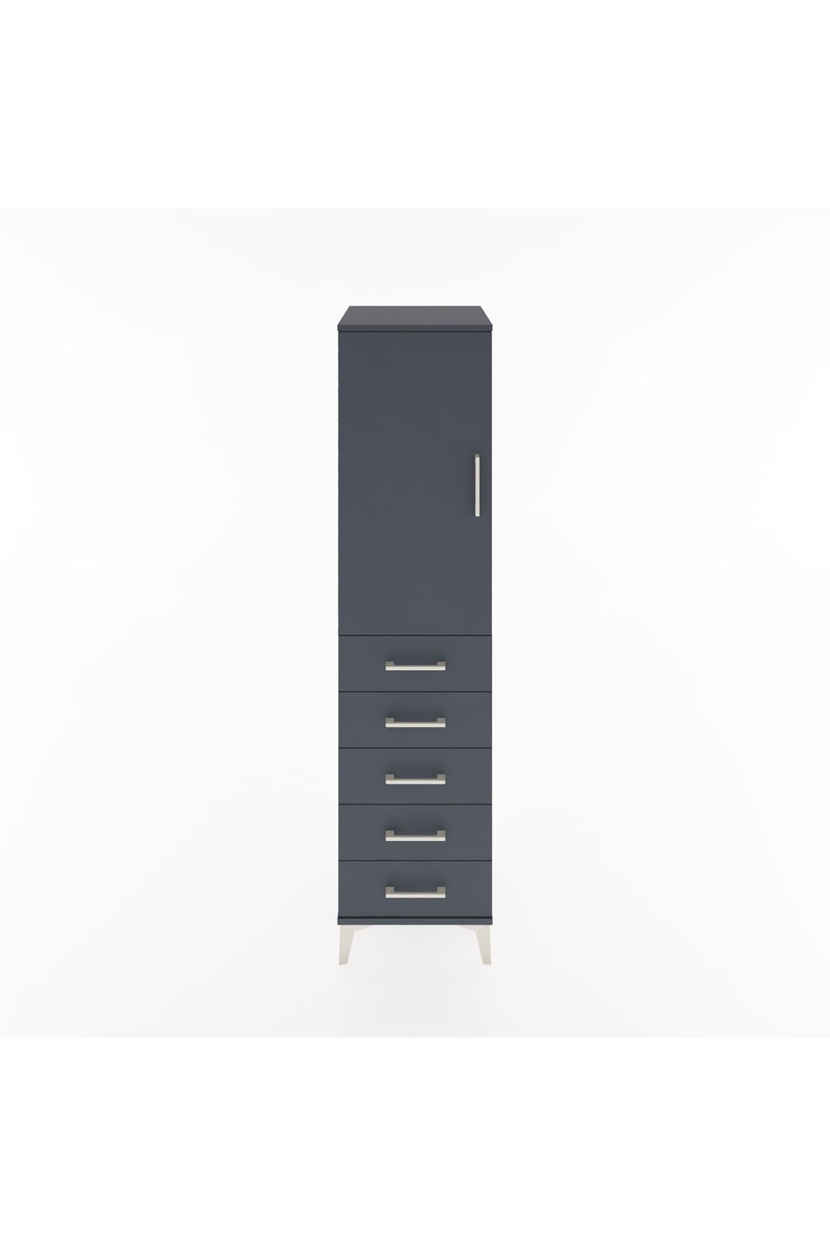 Hyperion Dolap 2 Raflı 5 Çekmeceli Tek Kapaklı 44x44x182 - S55M004V5B
