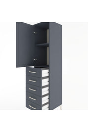 Hyperion Dolap 2 Raflı 5 Çekmeceli Tek Kapaklı 44x44x182 - S55M004V5B