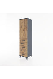 Hyperion Dolap 2 Raflı 5 Çekmeceli Tek Kapaklı 44x44x182 - S55M004V6B