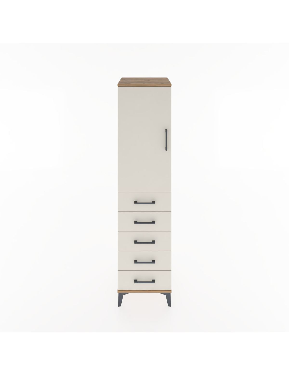 Hyperion Dolap 2 Raflı 5 Çekmeceli Tek Kapaklı 44x44x182 - S55M004V7B