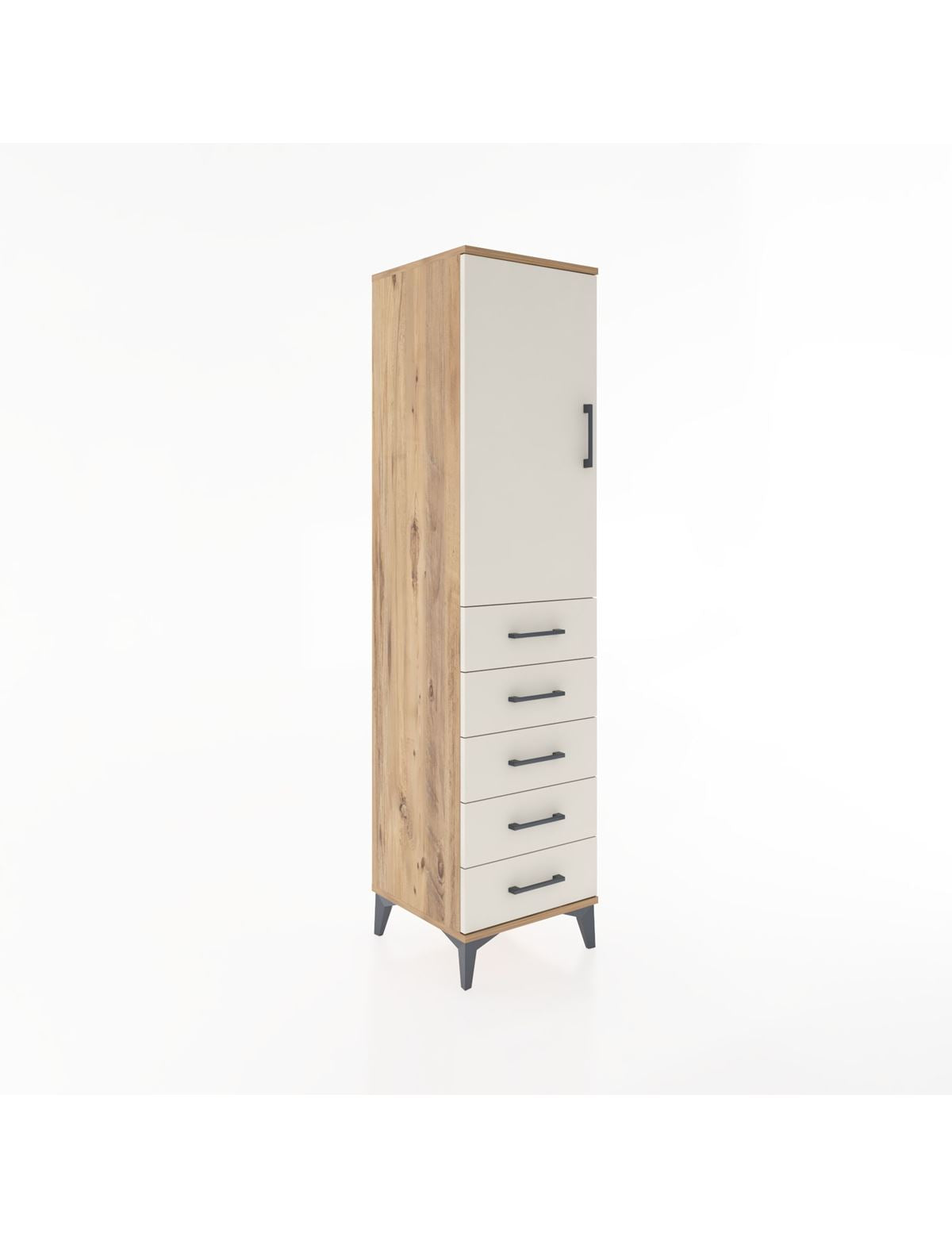 Hyperion Dolap 2 Raflı 5 Çekmeceli Tek Kapaklı 44x44x182 - S55M004V7B