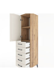 Hyperion Dolap 2 Raflı 5 Çekmeceli Tek Kapaklı 44x44x182 - S55M004V7B