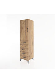 Hyperion Dolap 2 Raflı 5 Çekmeceli Tek Kapaklı 44x44x182 - S55M004V9B