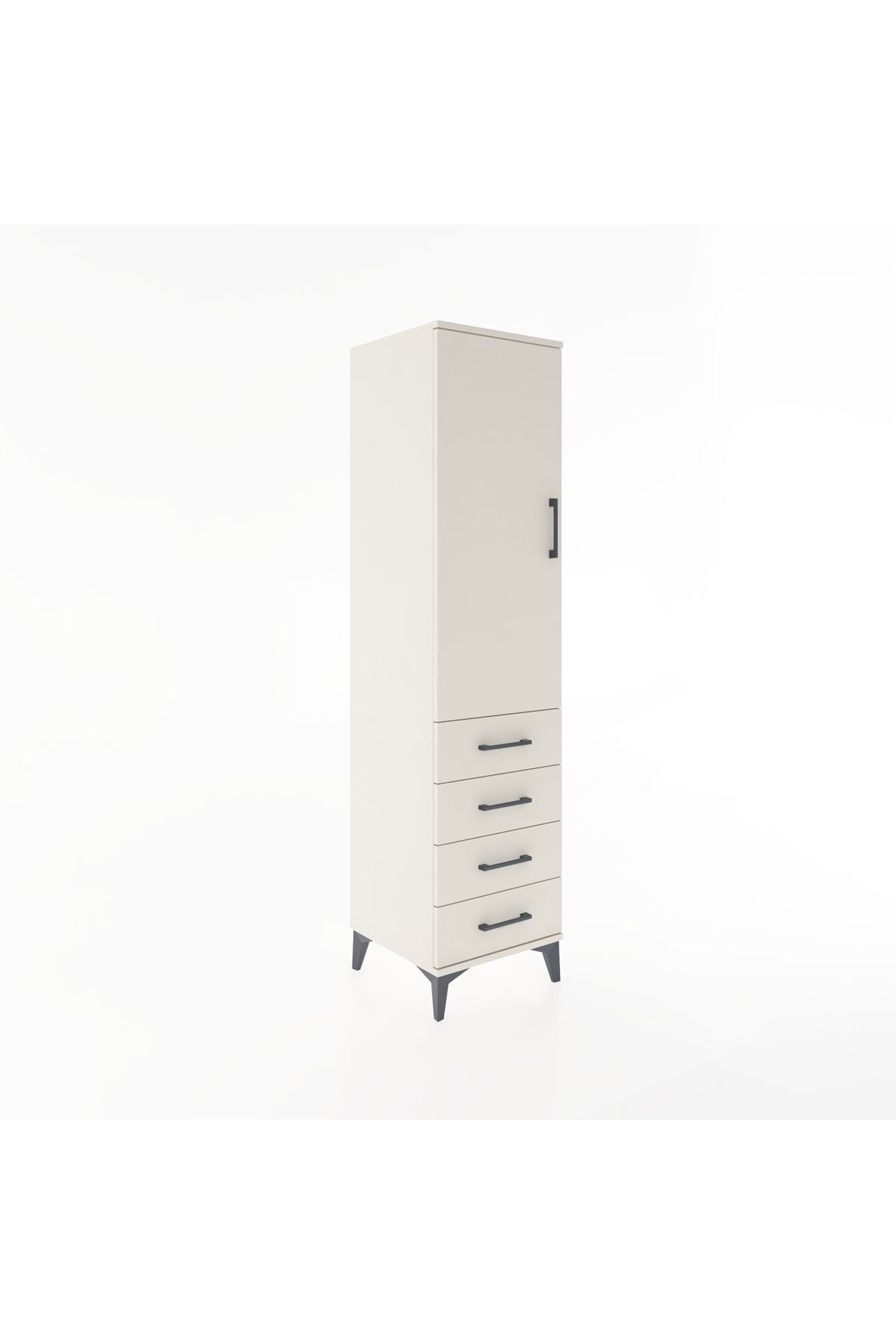 Hyperion Dolap 2 Raflı 4 Çekmeceli Tek Kapaklı 44x44x182 - S55M005V1B