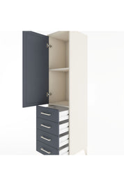 Hyperion Dolap 2 Raflı 4 Çekmeceli Tek Kapaklı 44x44x182 - S55M005V2B