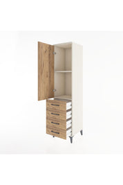 Hyperion Dolap 2 Raflı 4 Çekmeceli Tek Kapaklı 44x44x182 - S55M005V3B