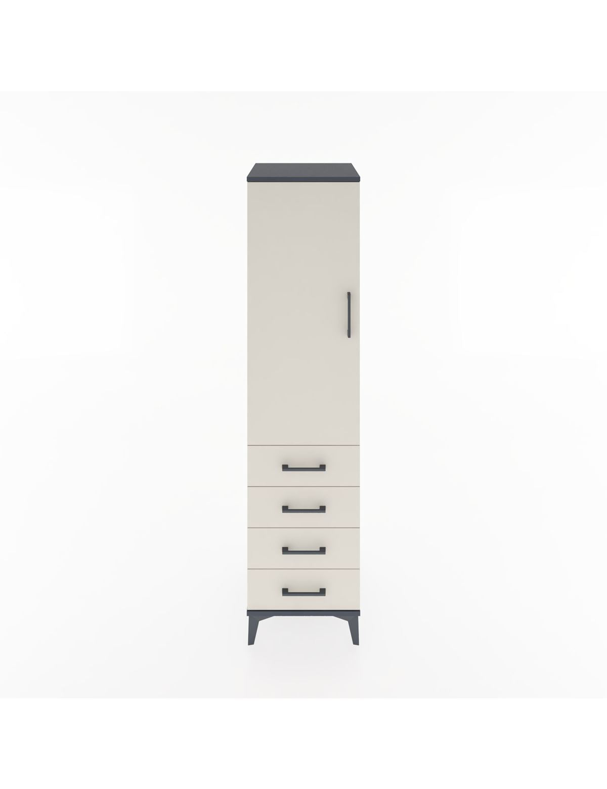 Hyperion Dolap 2 Raflı 4 Çekmeceli Tek Kapaklı 44x44x182 - S55M005V4B