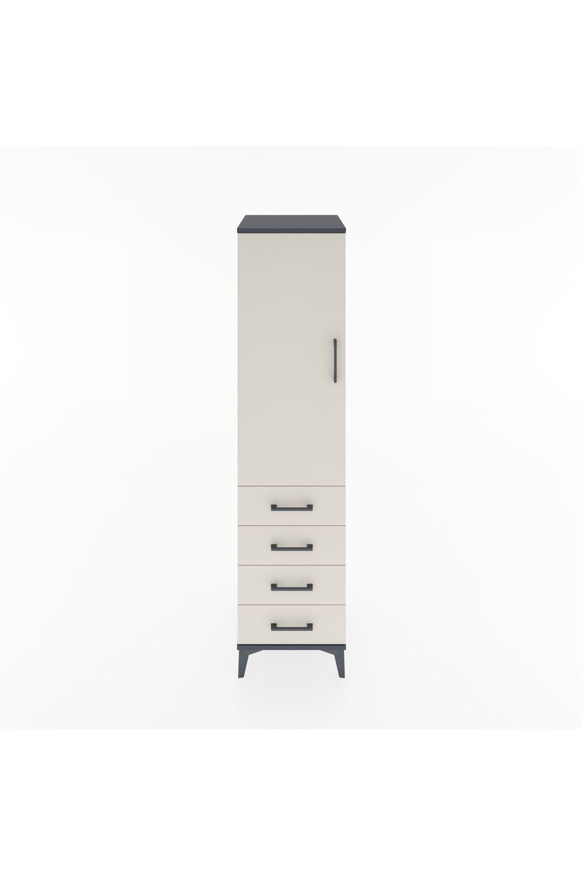 Hyperion Dolap 2 Raflı 4 Çekmeceli Tek Kapaklı 44x44x182 - S55M005V4B