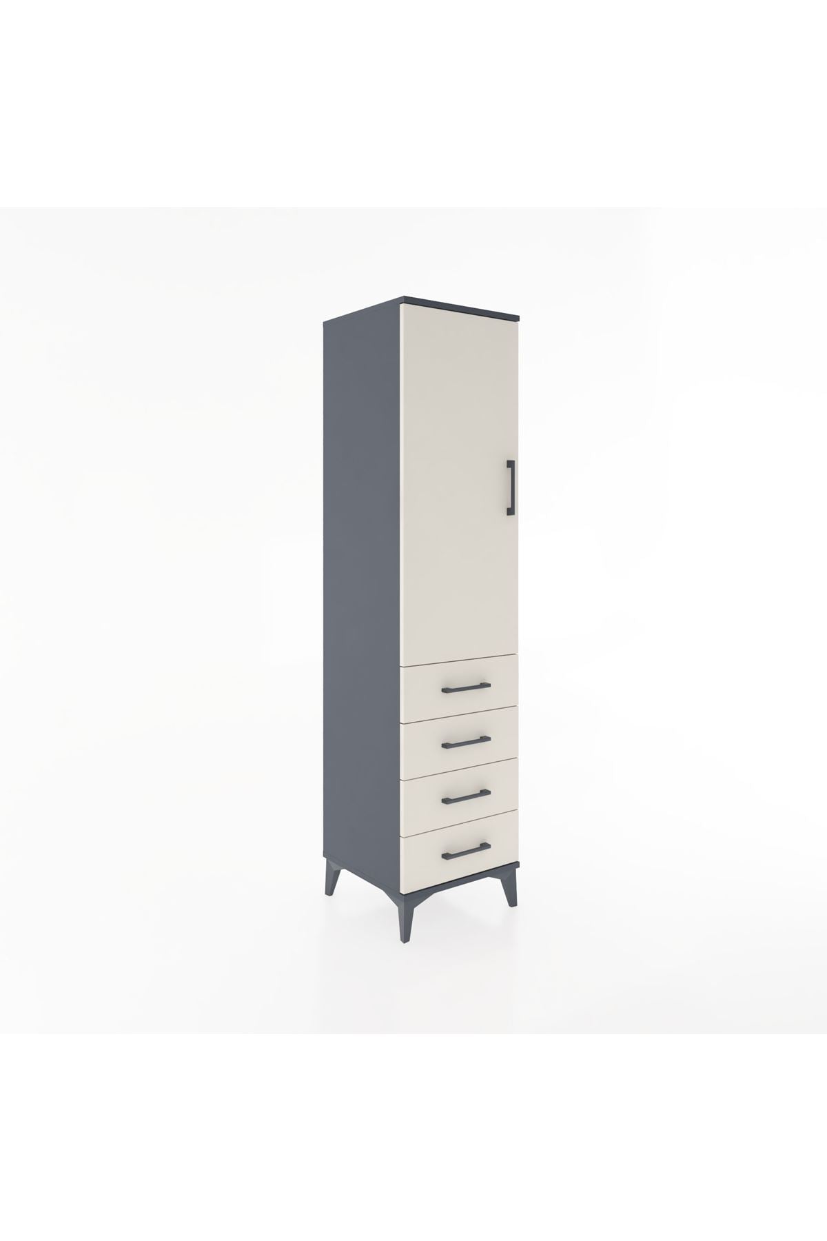Hyperion Dolap 2 Raflı 4 Çekmeceli Tek Kapaklı 44x44x182 - S55M005V4B