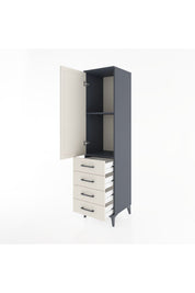 Hyperion Dolap 2 Raflı 4 Çekmeceli Tek Kapaklı 44x44x182 - S55M005V4B
