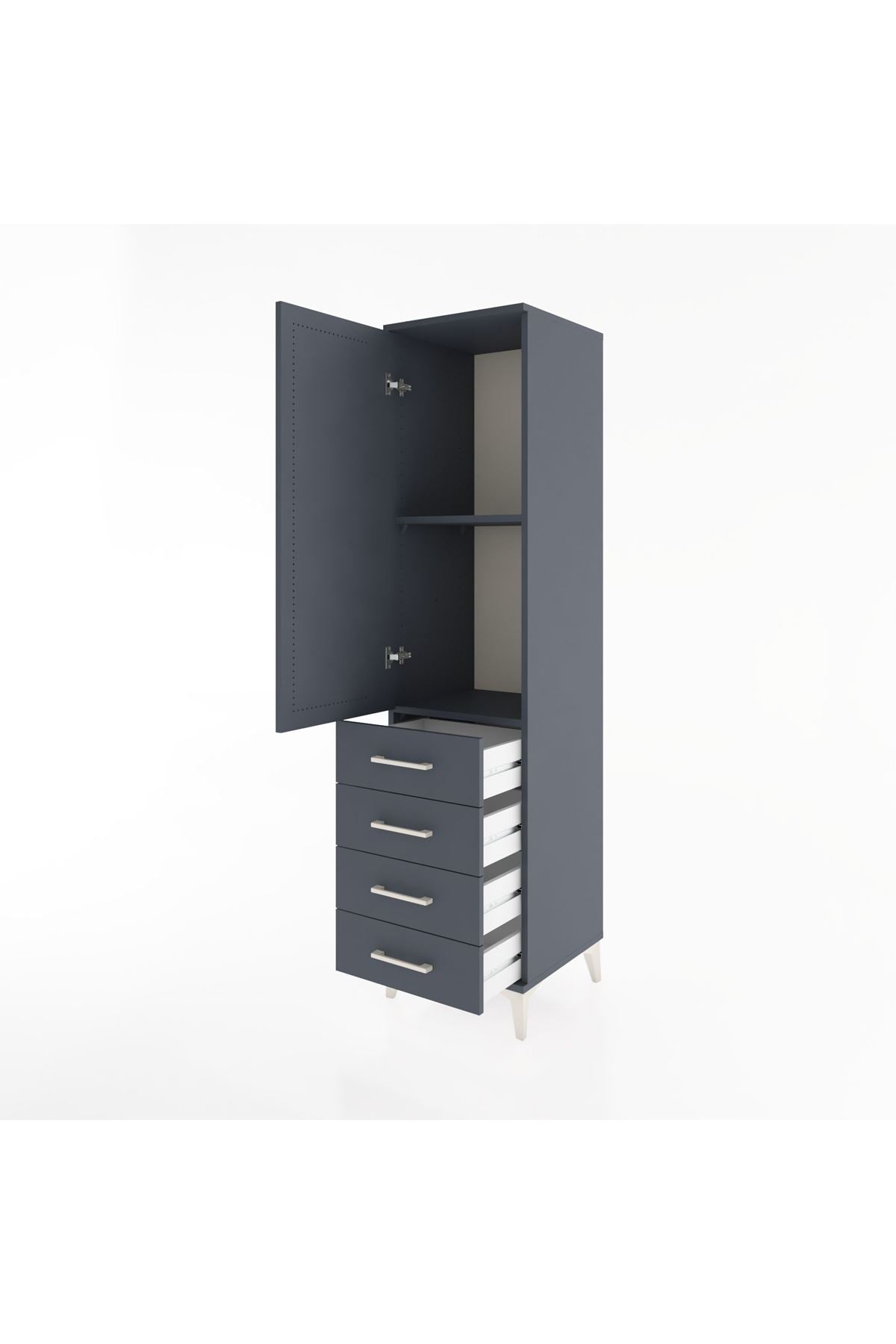 Hyperion Dolap 2 Raflı 4 Çekmeceli Tek Kapaklı 44x44x182 - S55M005V5B