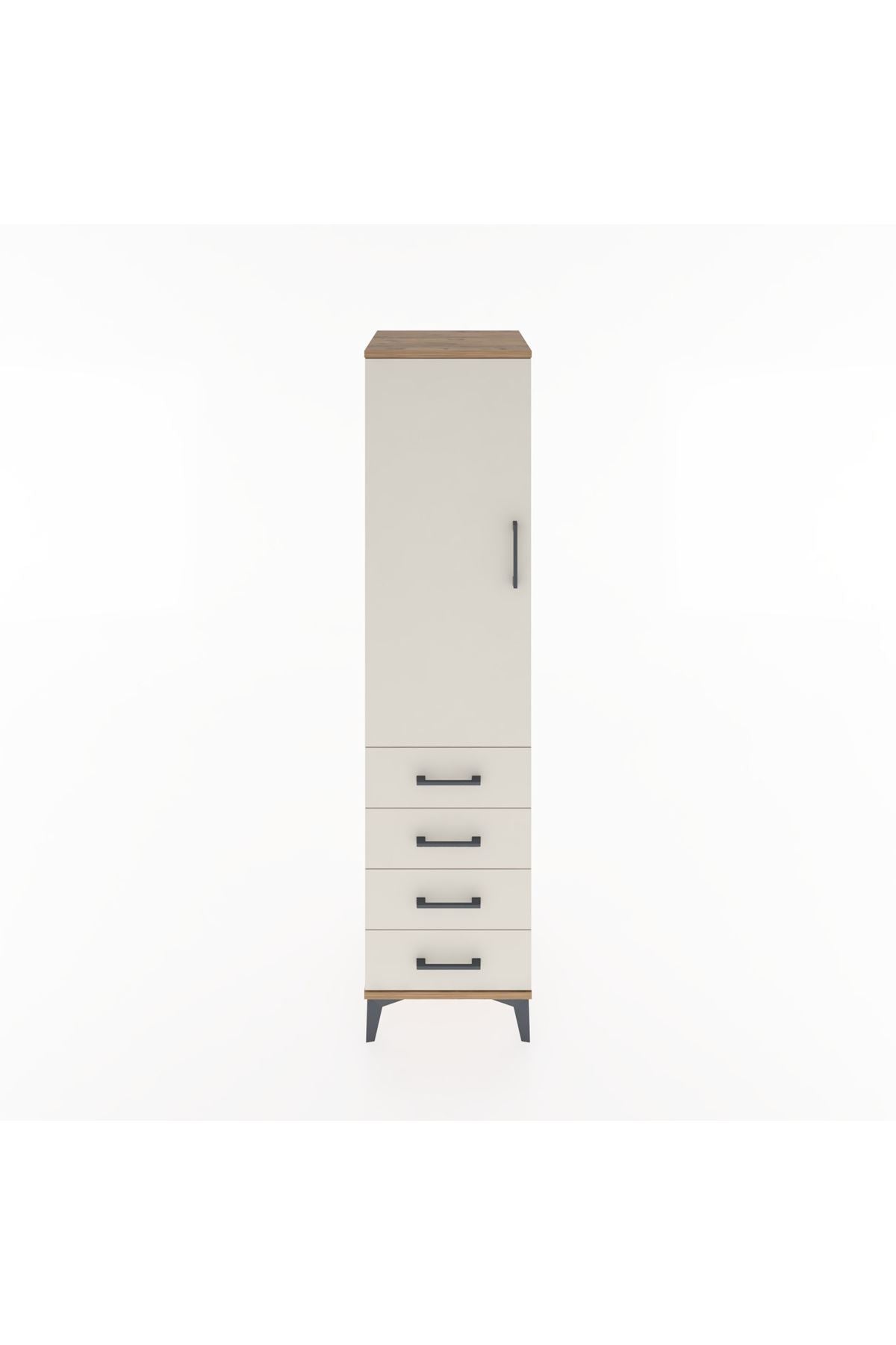 Hyperion Dolap 2 Raflı 4 Çekmeceli Tek Kapaklı 44x44x182 - S55M005V7B