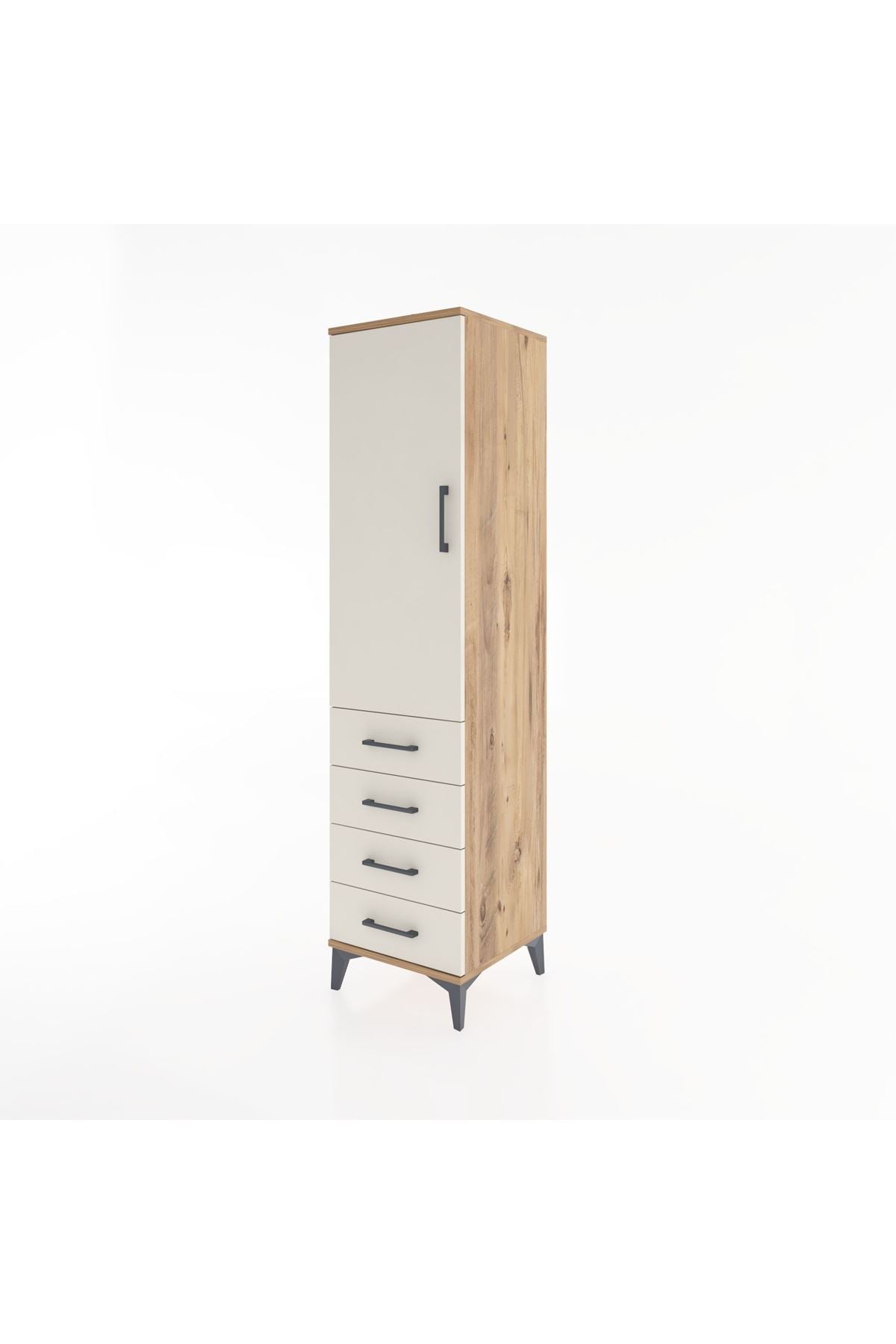 Hyperion Dolap 2 Raflı 4 Çekmeceli Tek Kapaklı 44x44x182 - S55M005V7B