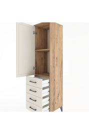 Hyperion Dolap 2 Raflı 4 Çekmeceli Tek Kapaklı 44x44x182 - S55M005V7B