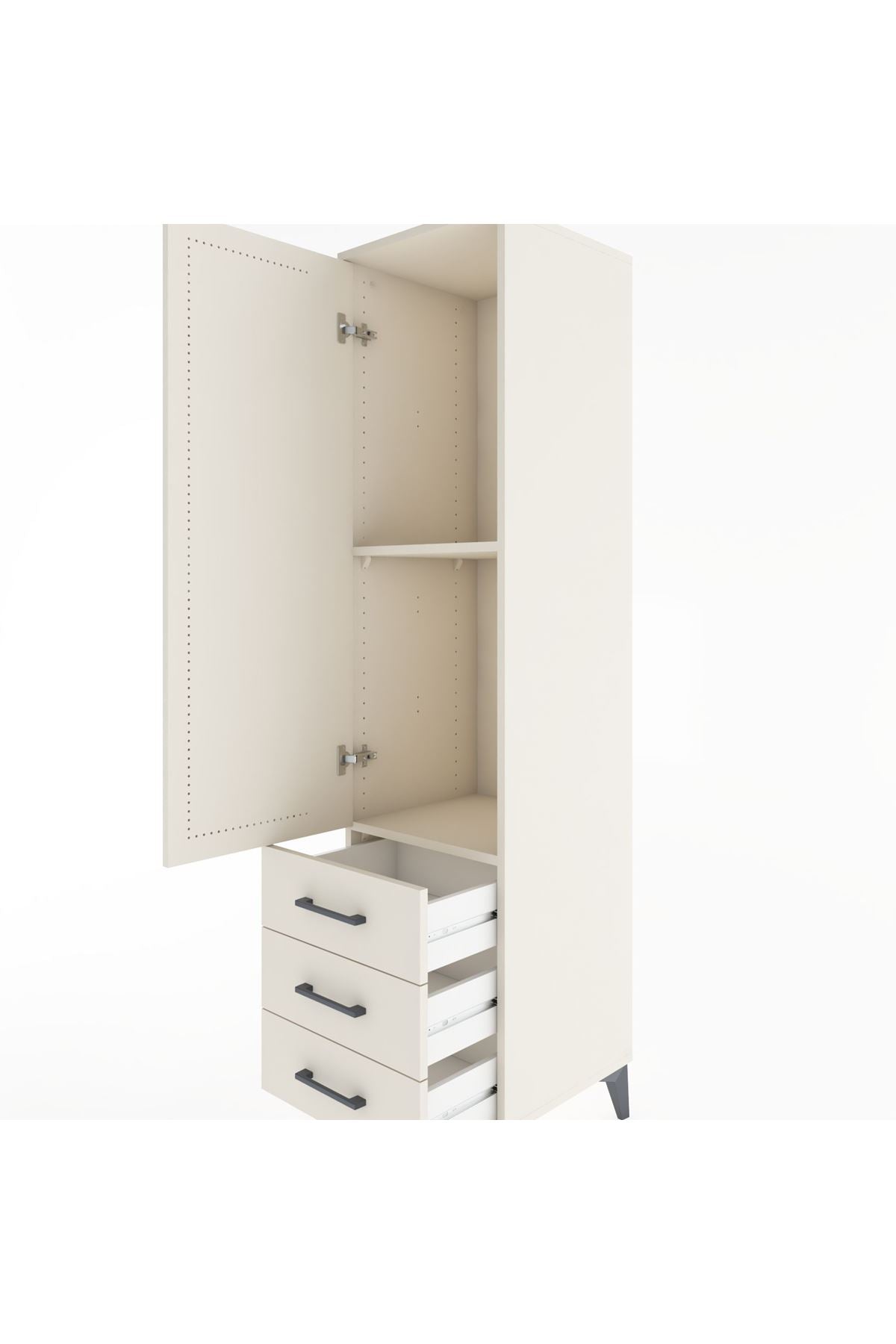 Hyperion Dolap 2 Raflı 3 Çekmeceli Tek Kapaklı 44x44x182 - S55M006V1B