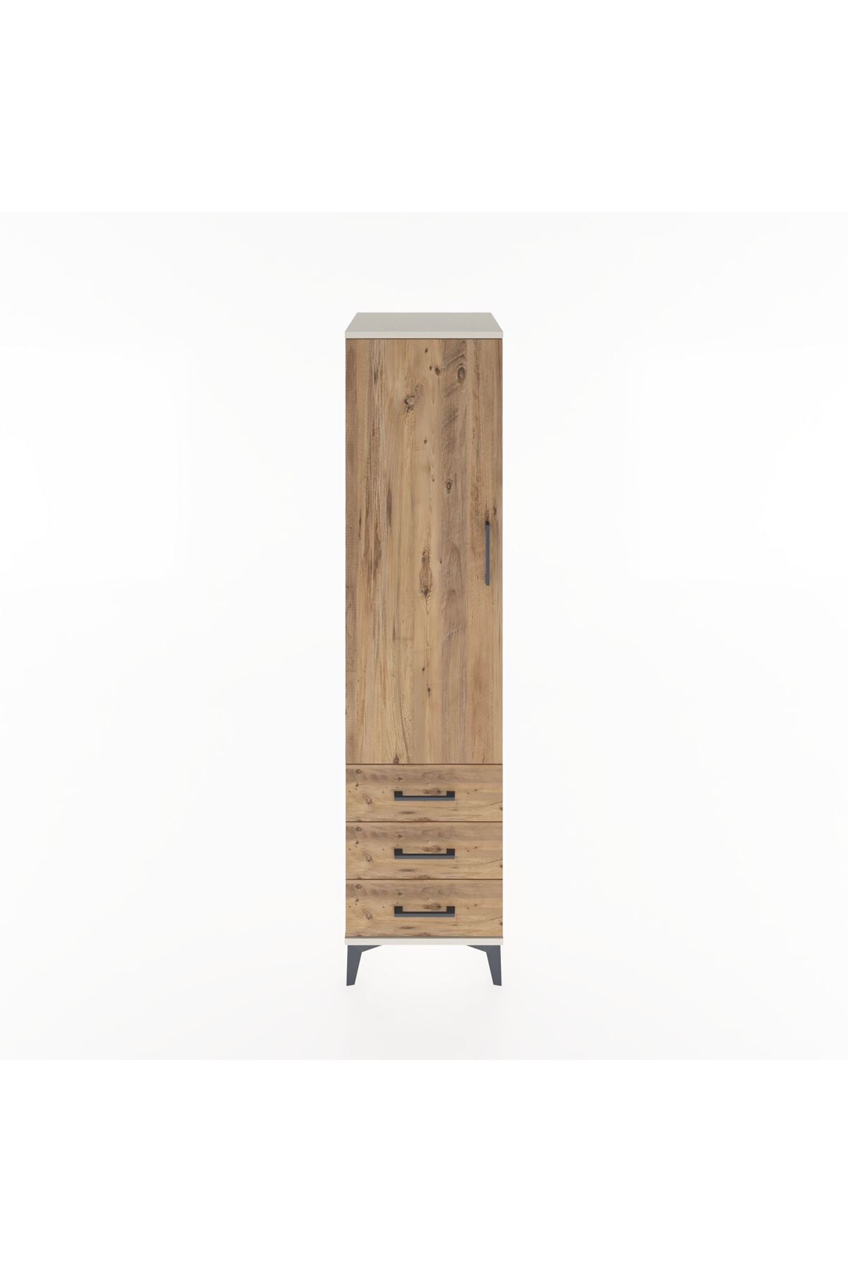 Hyperion Dolap 2 Raflı 3 Çekmeceli Tek Kapaklı 44x44x182 - S55M006V3B