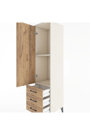Hyperion Dolap 2 Raflı 3 Çekmeceli Tek Kapaklı 44x44x182 - S55M006V3B