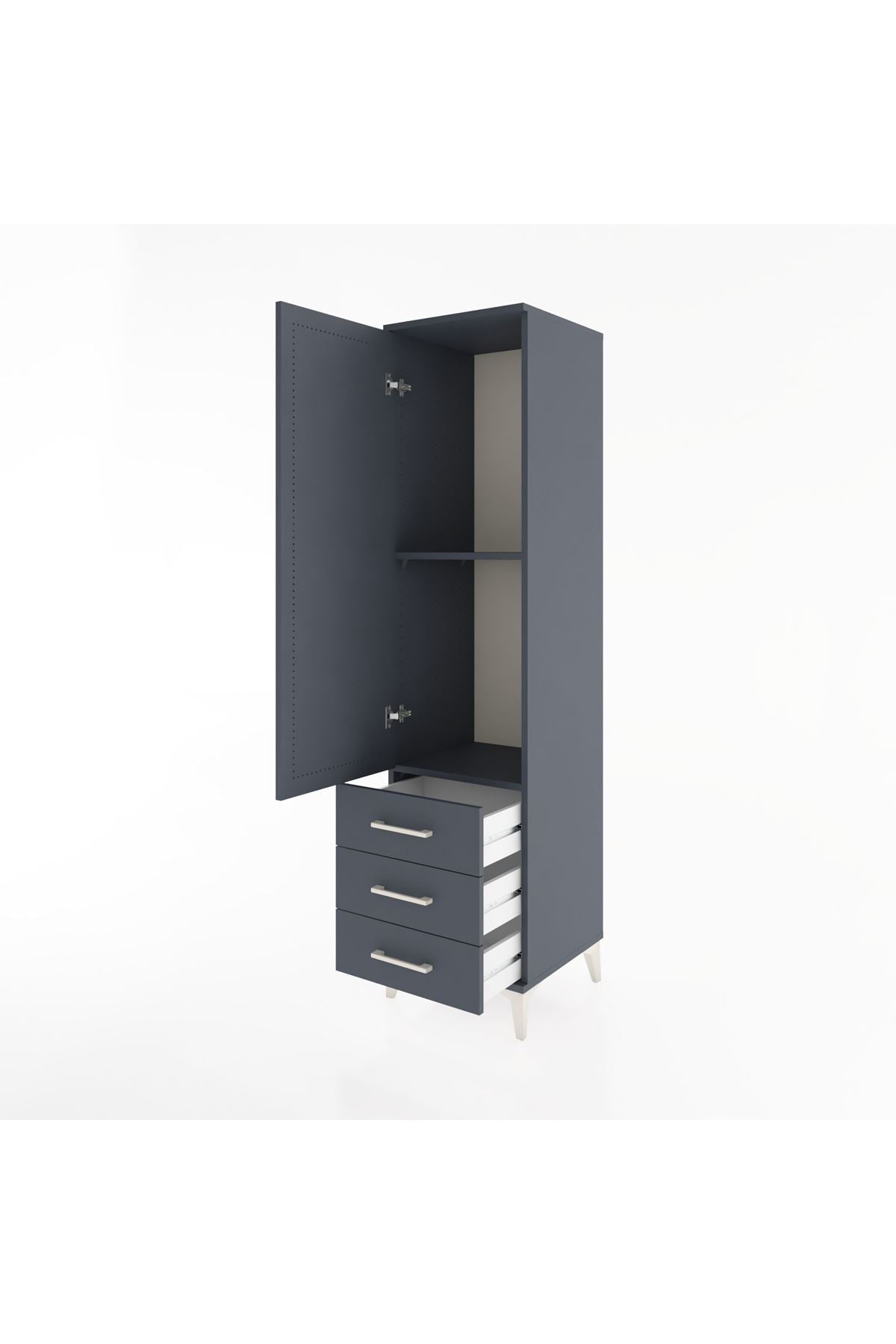 Hyperion Dolap 2 Raflı 3 Çekmeceli Tek Kapaklı 44x44x182 - S55M006V5B