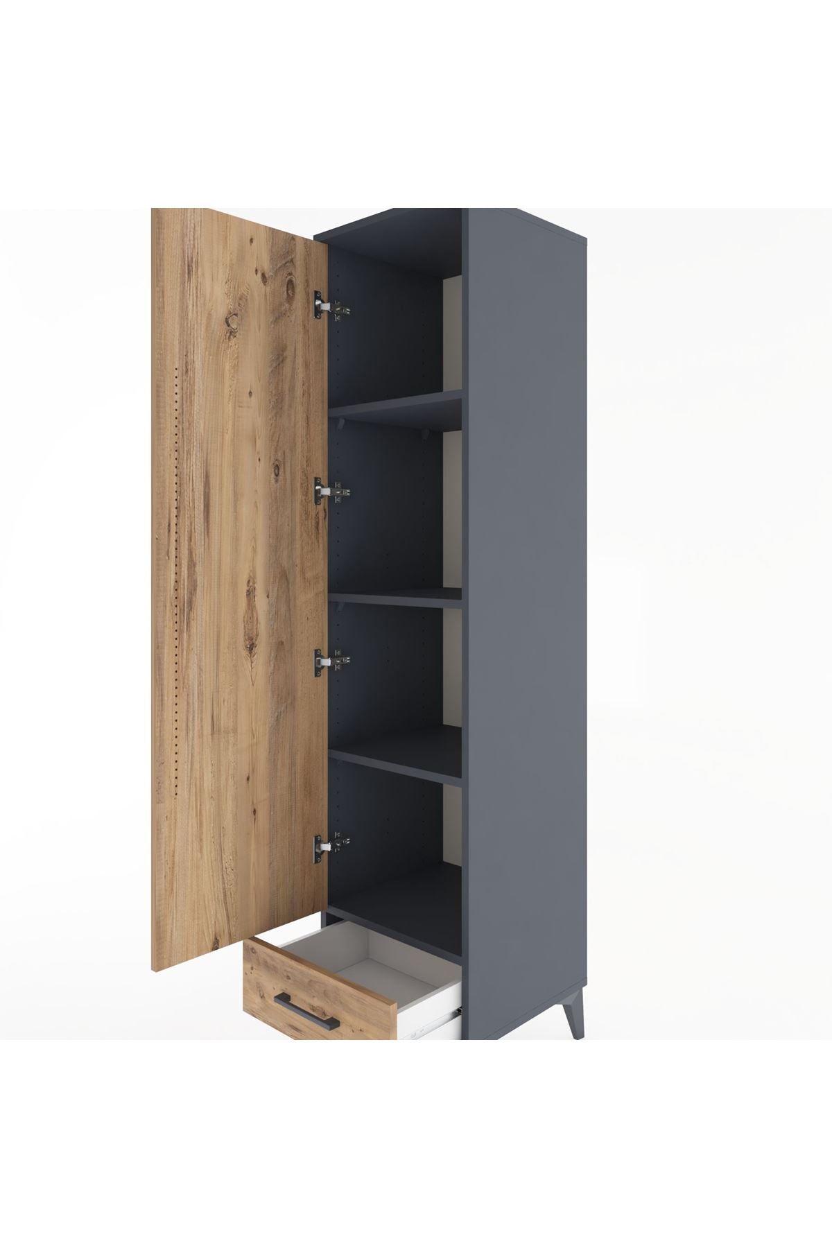 Hyperion Dolap 4 Raflı Tek Çekmeceli Tek Kapaklı 44x44x182 - S55M008V6B