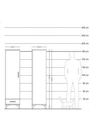 Hyperion Dolap 4 Raflı Tek Çekmeceli Tek Kapaklı 44x44x182 - S55M008V6B