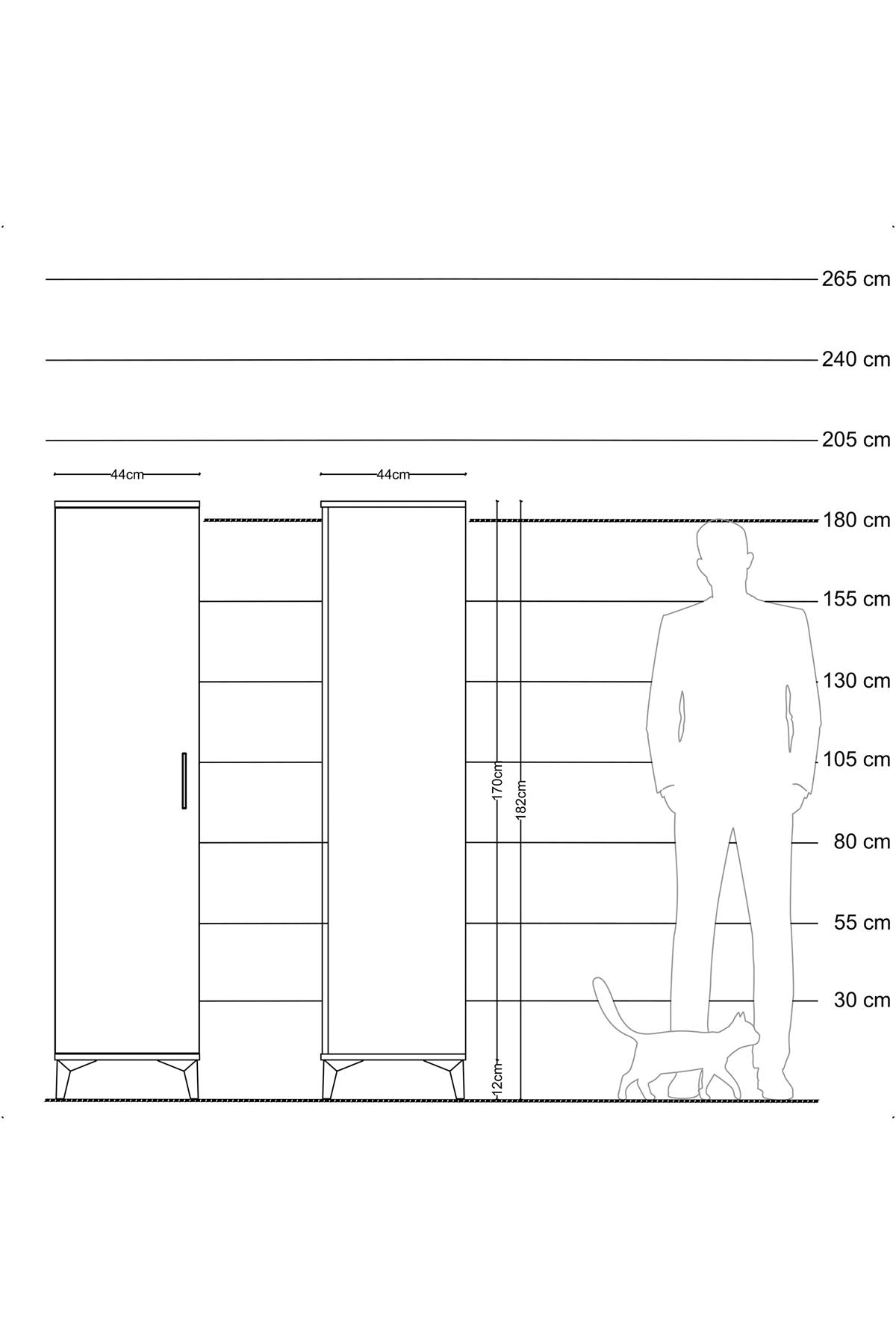 Hyperion Dolap 4 Raflı Tek Kapaklı 44x44x182 - S55M009V4B