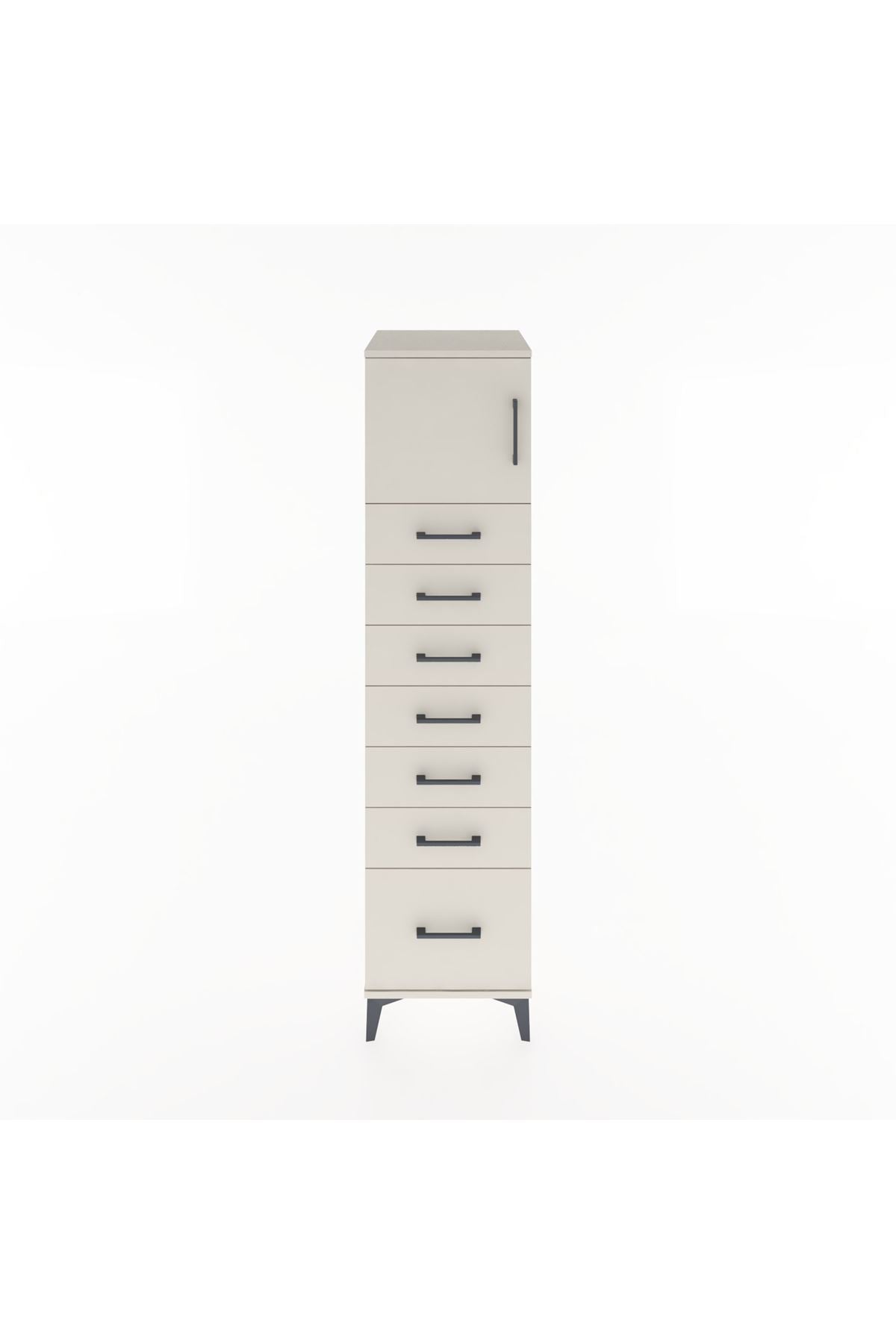 Hyperion Dolap Tek Raflı 7 Çekmeceli Tek Kapaklı 44x44x182 - S55M010V1B