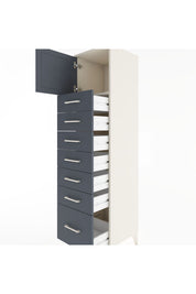 Hyperion Dolap Tek Raflı 7 Çekmeceli Tek Kapaklı 44x44x182 - S55M010V2B