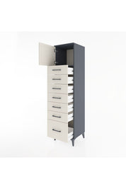 Hyperion Dolap Tek Raflı 7 Çekmeceli Tek Kapaklı 44x44x182 - S55M010V4B