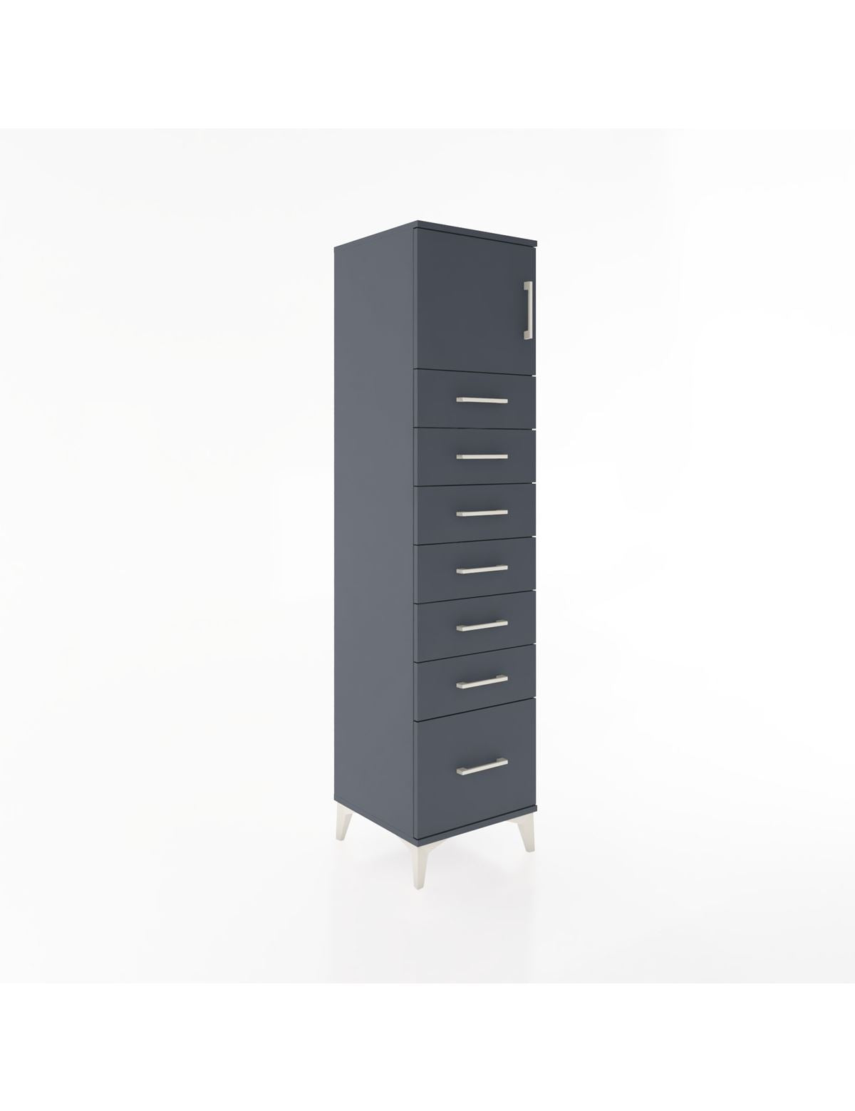 Hyperion Dolap Tek Raflı 7 Çekmeceli Tek Kapaklı 44x44x182 - S55M010V5B