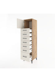 Hyperion Dolap Tek Raflı 7 Çekmeceli Tek Kapaklı 44x44x182 - S55M010V7B