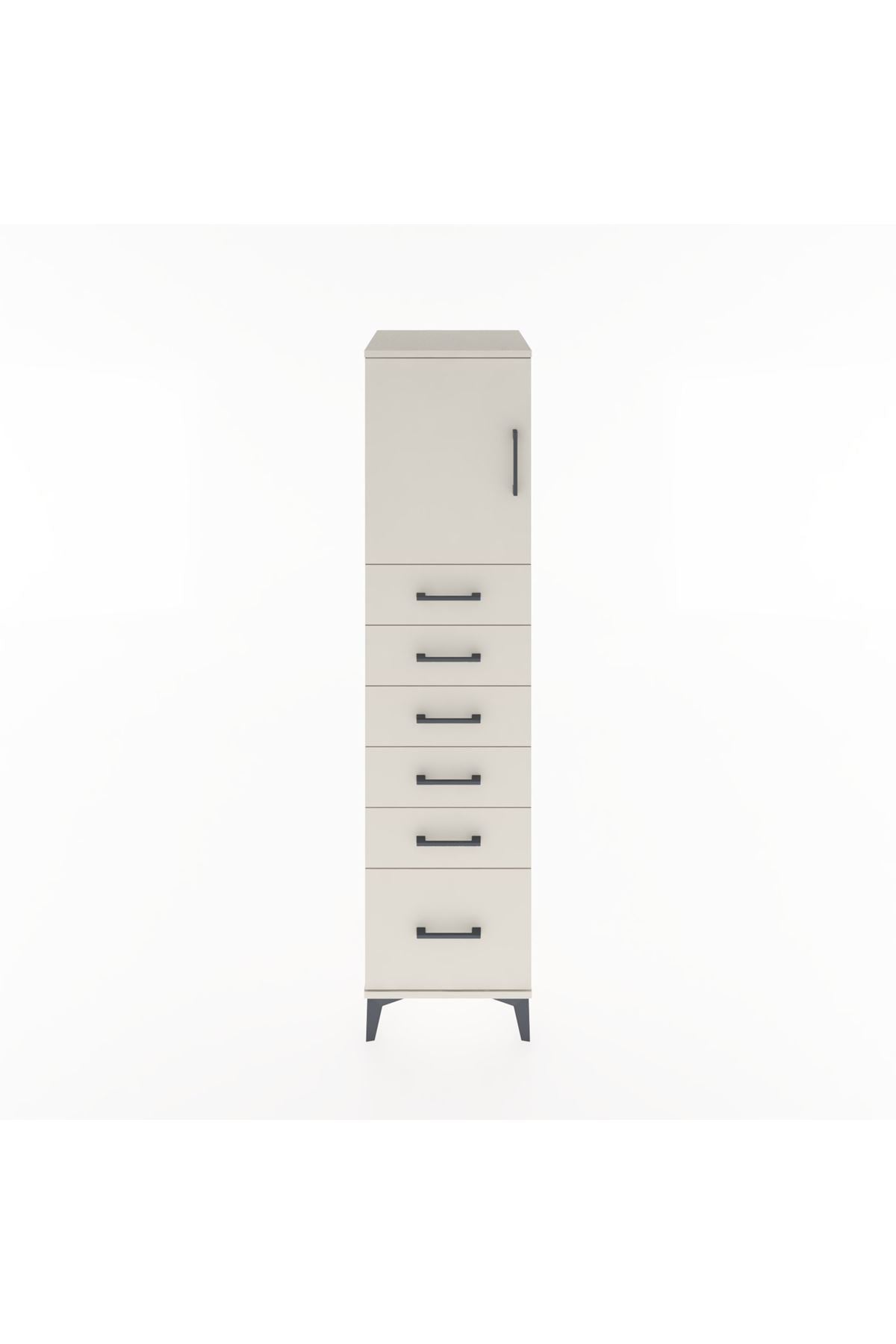 Hyperion Dolap Tek Raflı 6 Çekmeceli Tek Kapaklı 44x44x182 - S55M011V1B