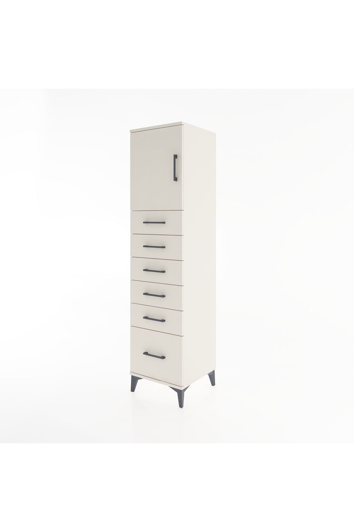Hyperion Dolap Tek Raflı 6 Çekmeceli Tek Kapaklı 44x44x182 - S55M011V1B