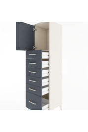 Hyperion Dolap Tek Raflı 6 Çekmeceli Tek Kapaklı 44x44x182 - S55M011V2B