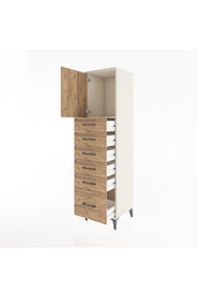 Hyperion Dolap Tek Raflı 6 Çekmeceli Tek Kapaklı 44x44x182 - S55M011V3B