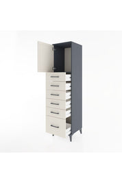 Hyperion Dolap Tek Raflı 6 Çekmeceli Tek Kapaklı 44x44x182 - S55M011V4B