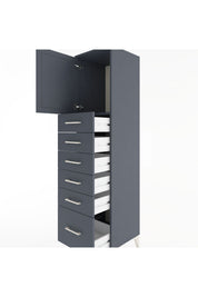 Hyperion Dolap Tek Raflı 6 Çekmeceli Tek Kapaklı 44x44x182 - S55M011V5B