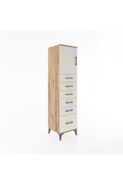 Hyperion Dolap Tek Raflı 6 Çekmeceli Tek Kapaklı 44x44x182 - S55M011V7B
