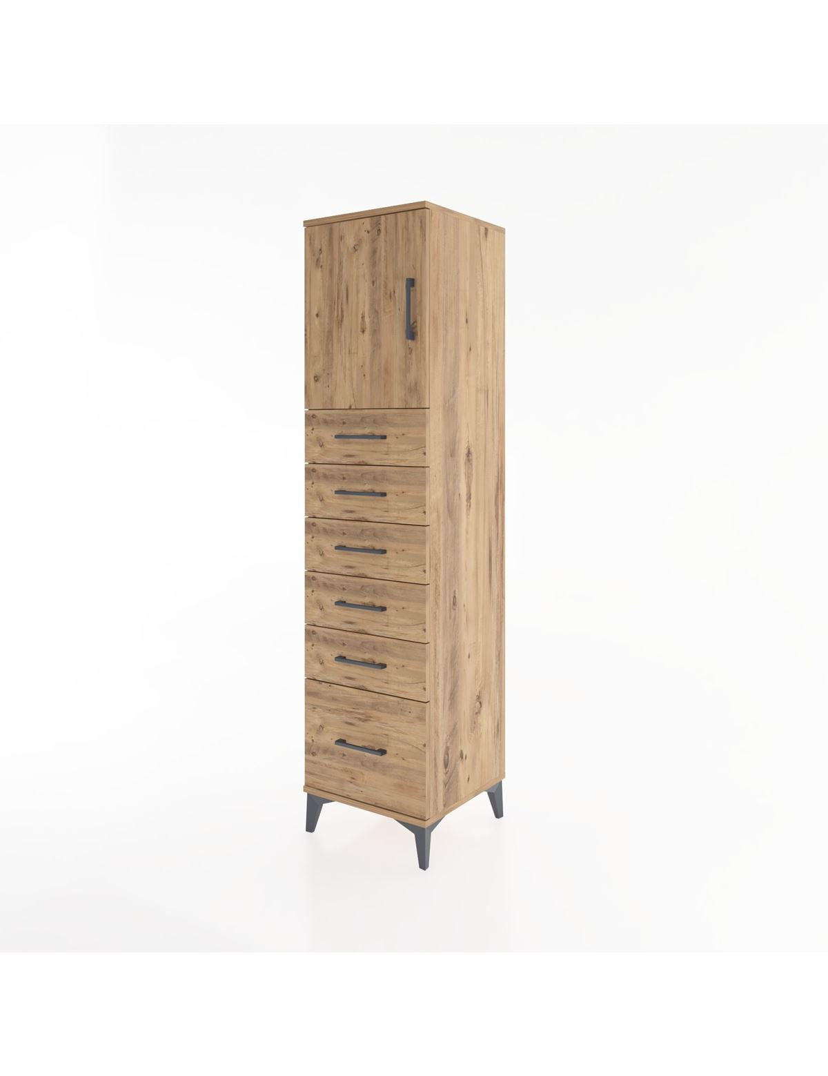 Hyperion Dolap Tek Raflı 6 Çekmeceli Tek Kapaklı 44x44x182 - S55M011V9B