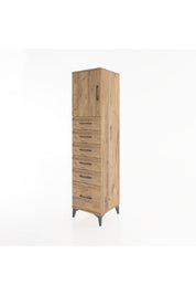 Hyperion Dolap Tek Raflı 6 Çekmeceli Tek Kapaklı 44x44x182 - S55M011V9B