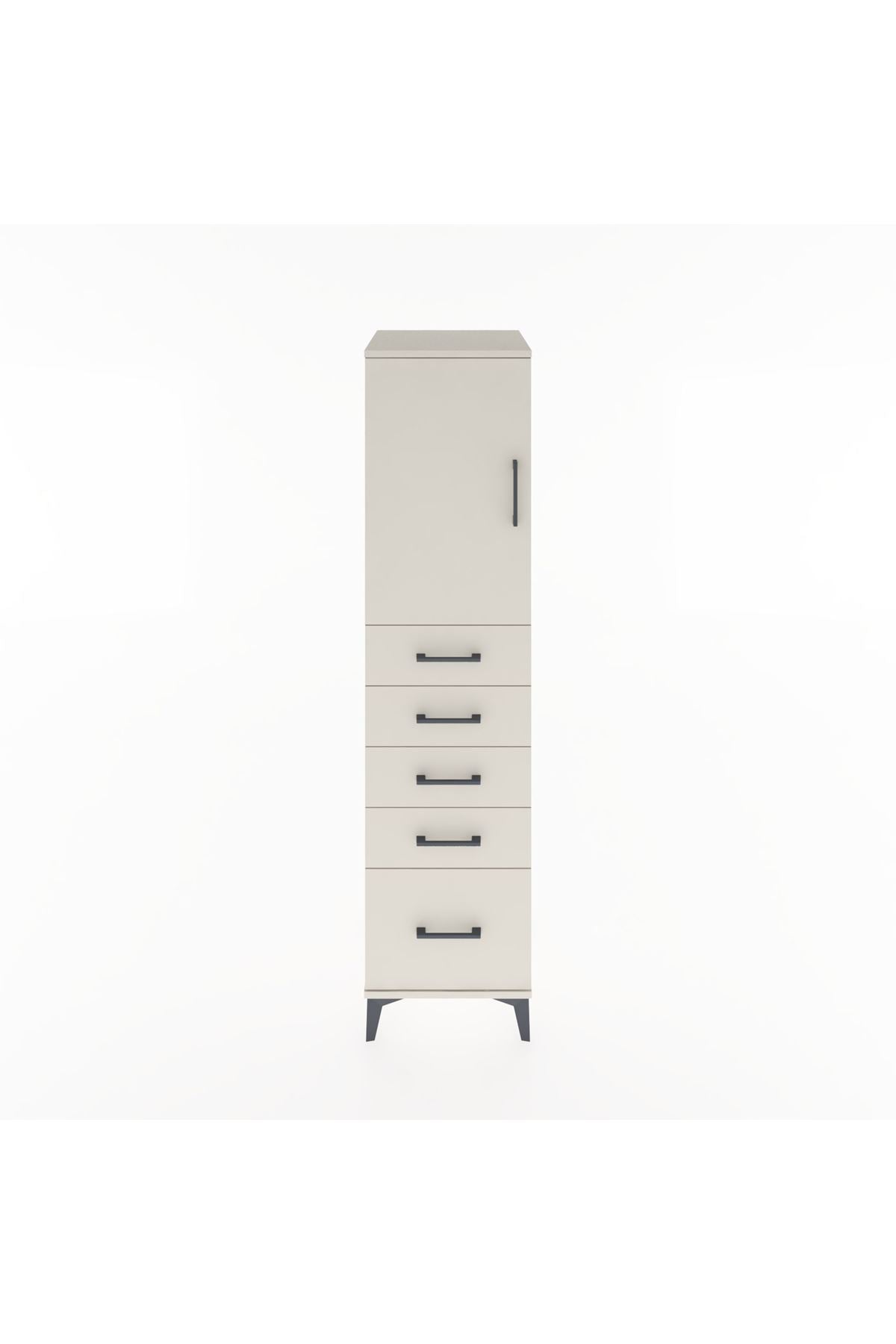 Hyperion Dolap Tek Raflı 5 Çekmeceli Tek Kapaklı 44x44x182 - S55M012V1B