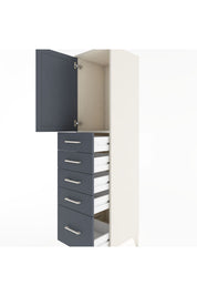 Hyperion Dolap Tek Raflı 5 Çekmeceli Tek Kapaklı 44x44x182 - S55M012V2B